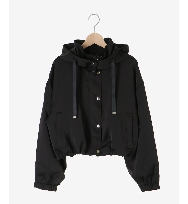  「サテンショートフードブルゾン」|ブルゾン・スタジャン|