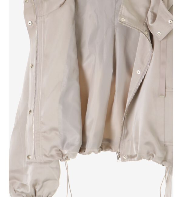  「サテンショートフードブルゾン」|ブルゾン・スタジャン|