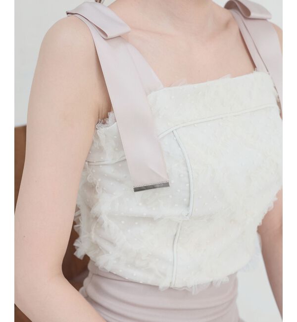  「肩リボンバイカラーマーメイドワンピ」|ワンピース|