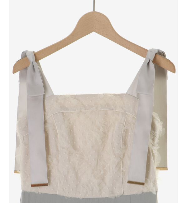  「肩リボンバイカラーマーメイドワンピ」|ワンピース|