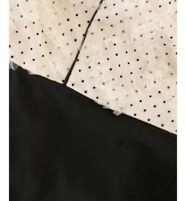  「肩リボンバイカラーマーメイドワンピ」|ワンピース|