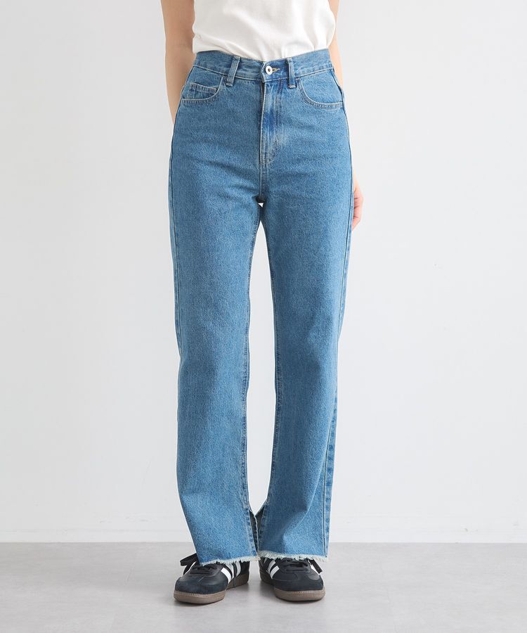 earth music&ecology「カットオフフレアデニムパンツ」|デニム|Medium Indigo