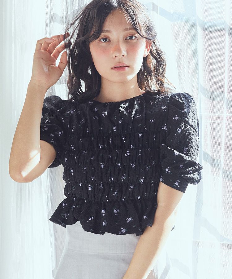 earth music&ecology「花柄ポコポコシャーリングトップス」|Tシャツ・カットソー|