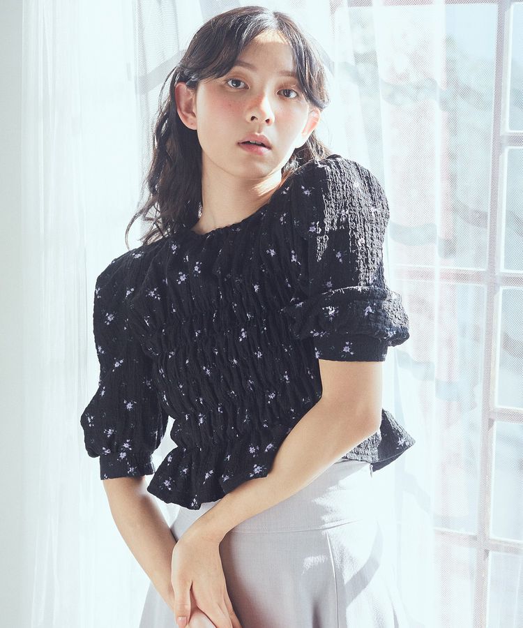 earth music&ecology「花柄ポコポコシャーリングトップス」|Tシャツ・カットソー|