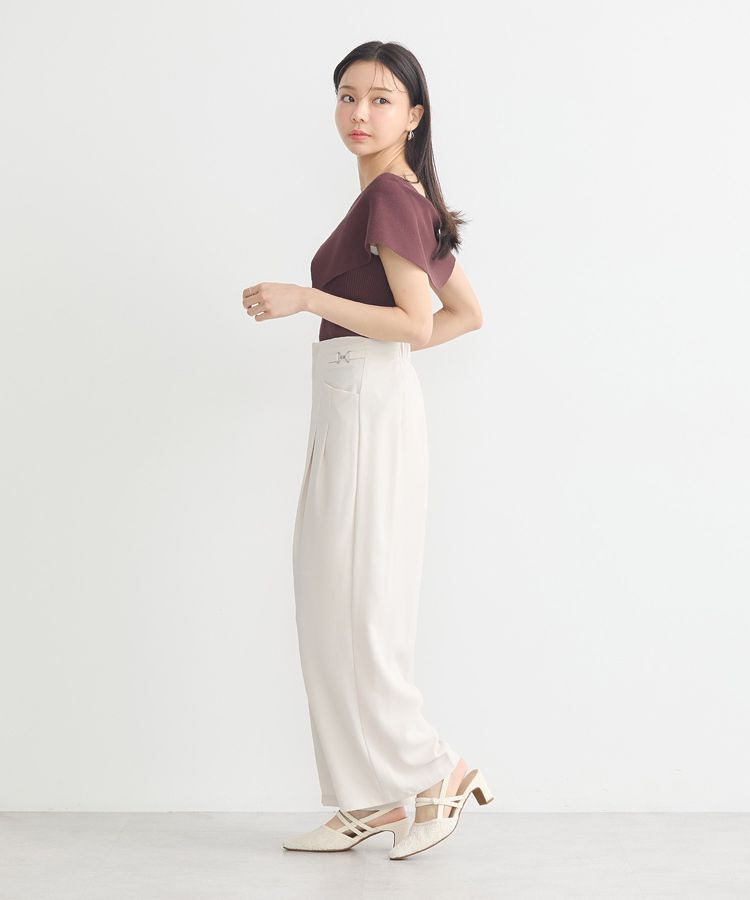 earth music&ecology「ビッグカラーノースリニットトップス」|ニット・セーター|