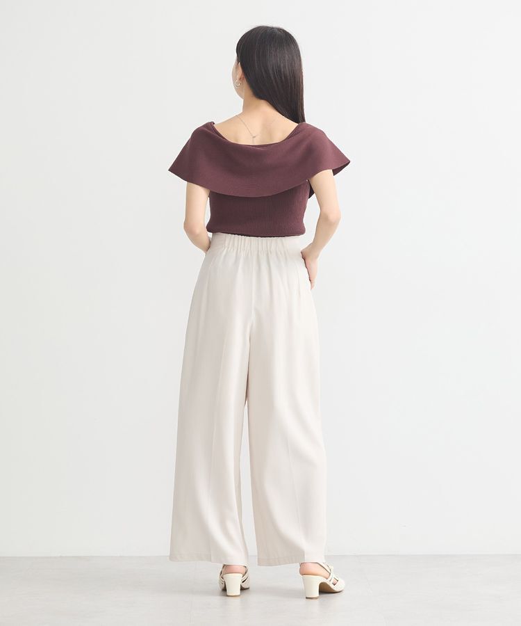 earth music&ecology「ビッグカラーノースリニットトップス」|ニット・セーター|