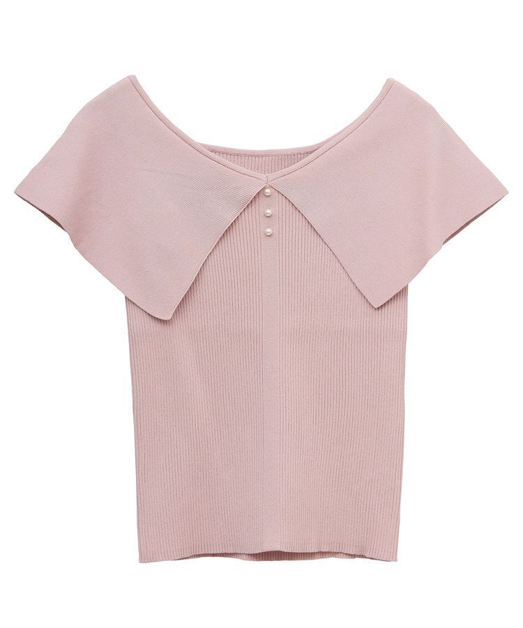 earth music&ecology「ビッグカラーノースリニットトップス」|ニット・セーター|