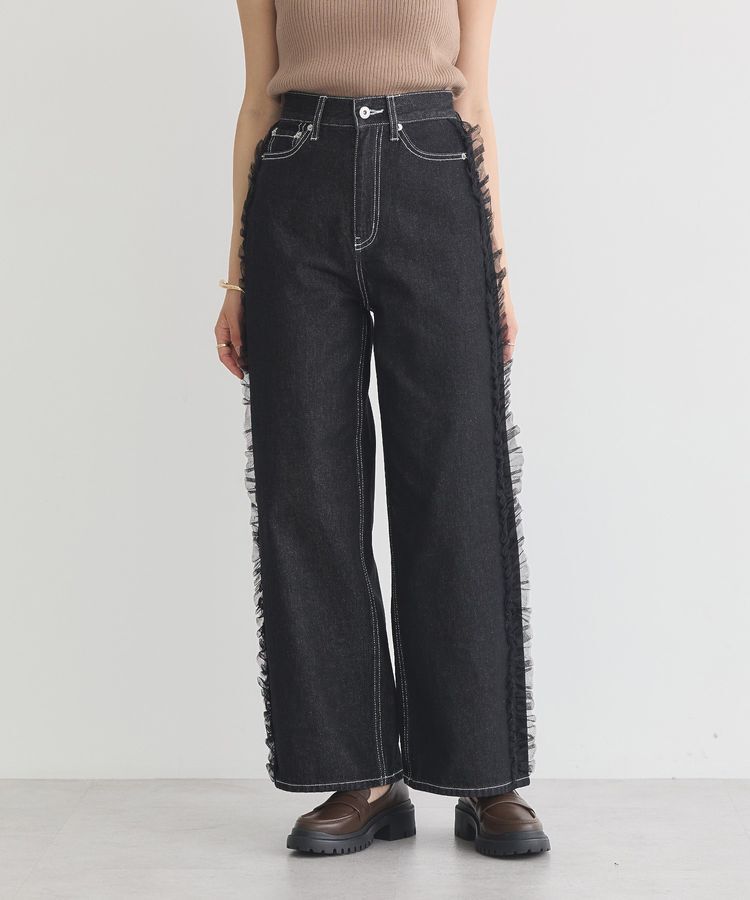 earth music&ecology「サイドチュールデニムパンツ」|デニム|
