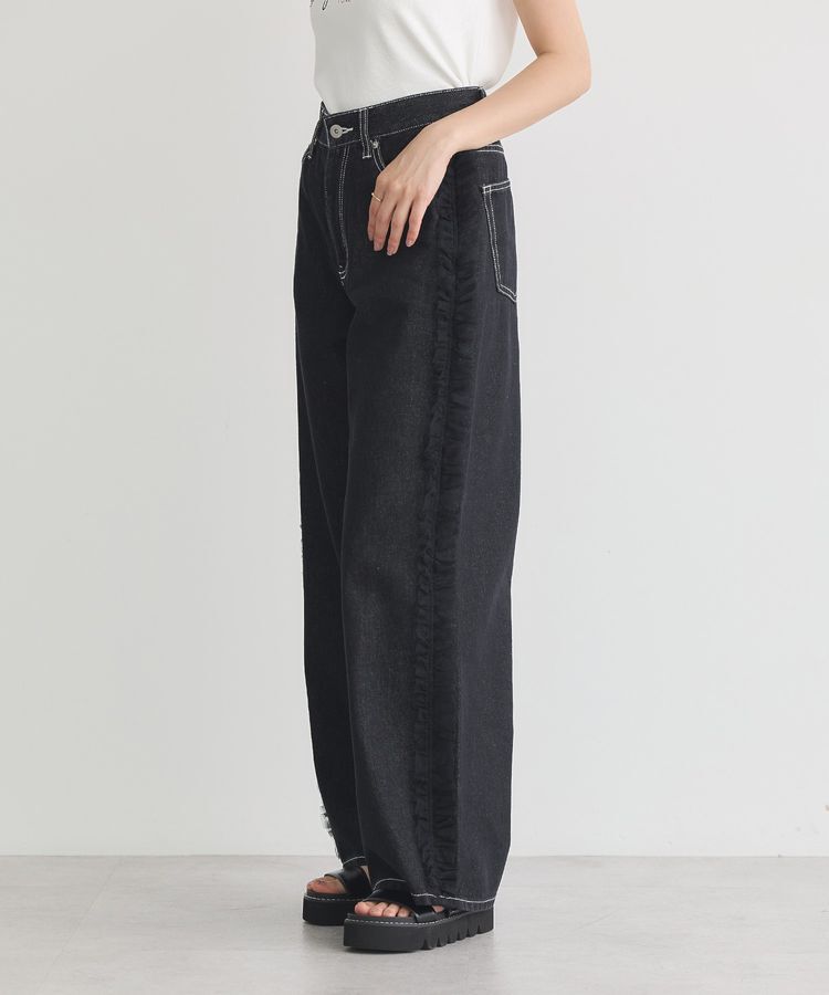 earth music&ecology「サイドチュールデニムパンツ」|デニム|