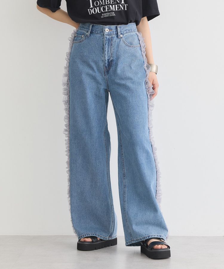 earth music&ecology「サイドチュールデニムパンツ」|デニム|