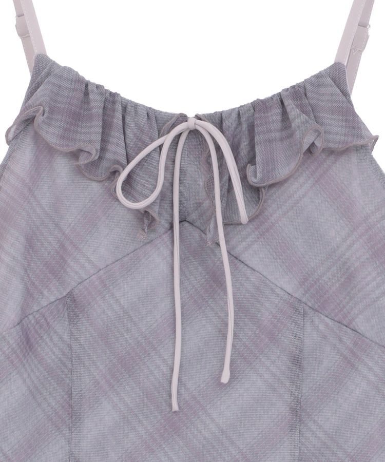 earth music&ecology「フロントリボンチェックミニキャミワンピース」|ワンピース|