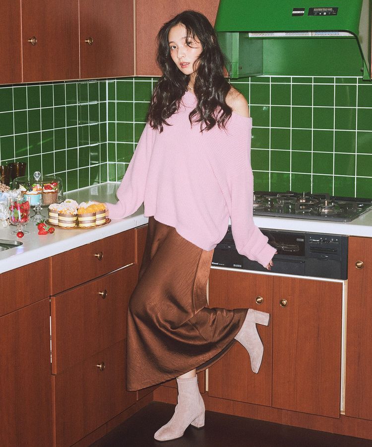 earth music&ecology「パウダーシャギー畦プルオーバー」|ニット・セーター|