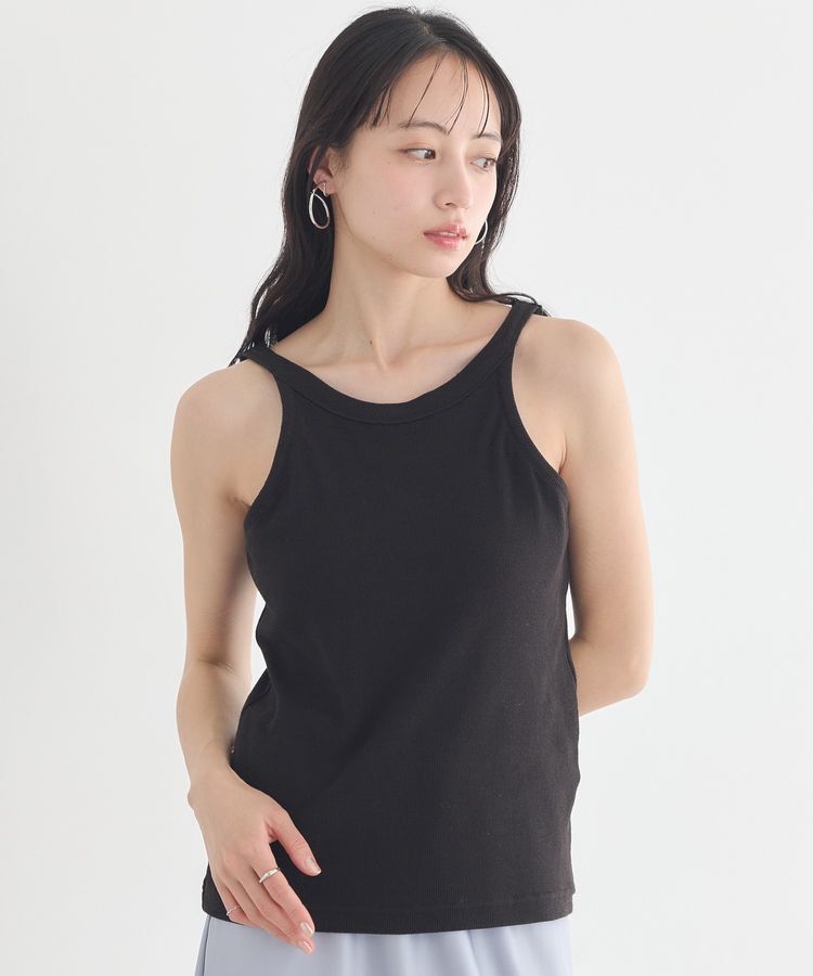 earth music&ecology「アメスリテレコタンクトップ」|インナー|Black