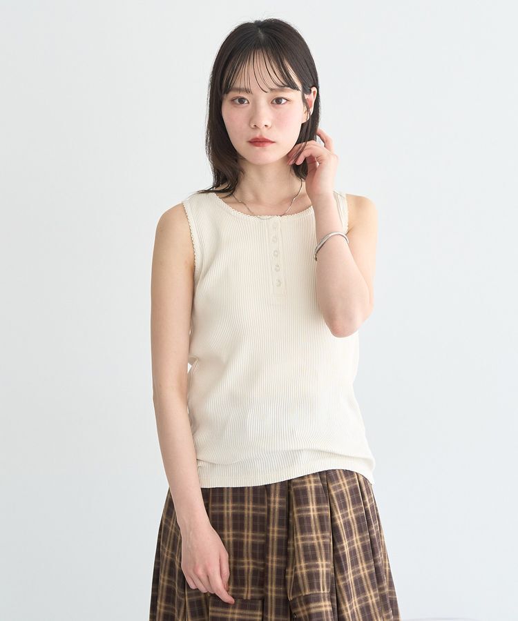 earth music&ecology「ピコミシンヘンリーネックタンクトップ」|インナー|
