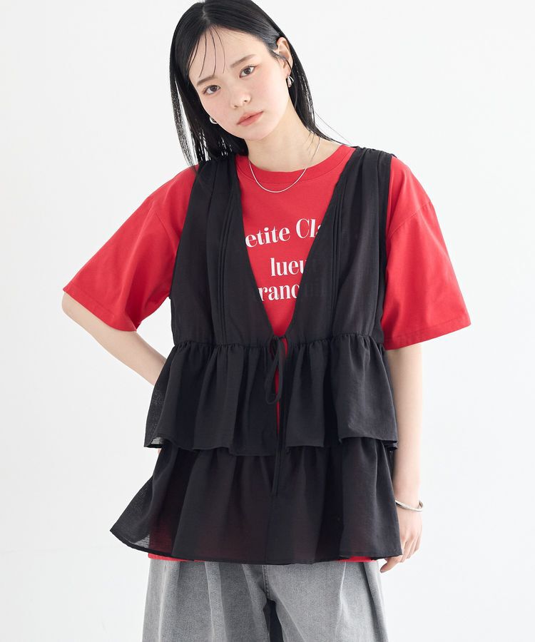 earth music&ecology「フリルティアードベスト」|ベスト・ジレ|