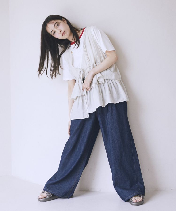 earth music&ecology「フリルティアードベスト」|ベスト・ジレ|