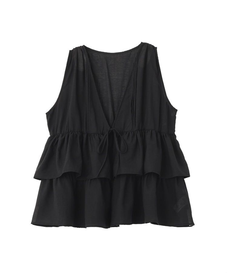 earth music&ecology「フリルティアードベスト」|ベスト・ジレ|