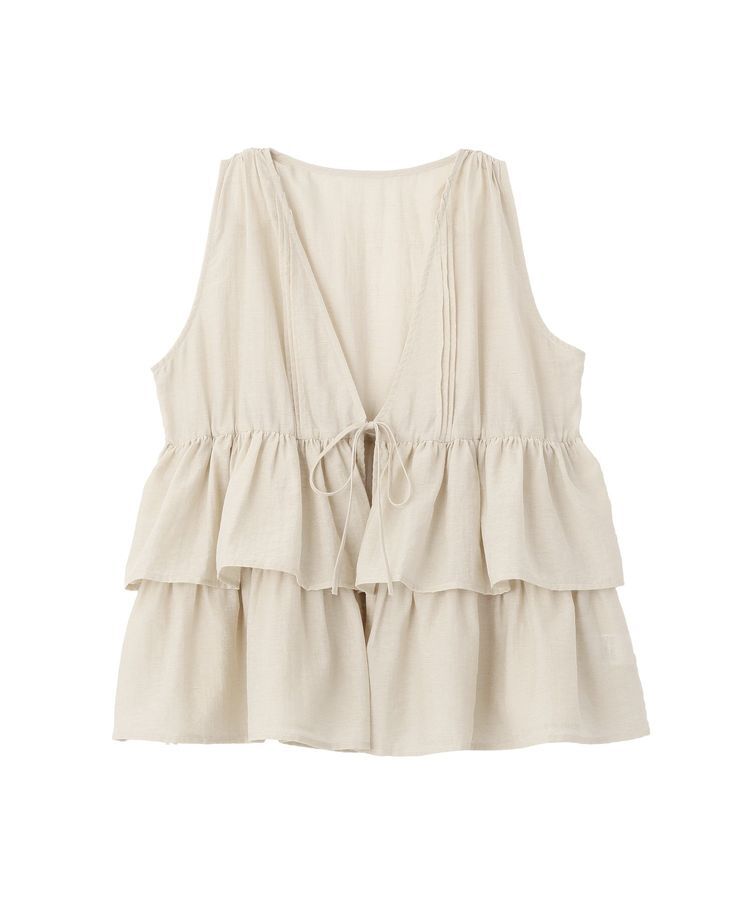 earth music&ecology「フリルティアードベスト」|ベスト・ジレ|