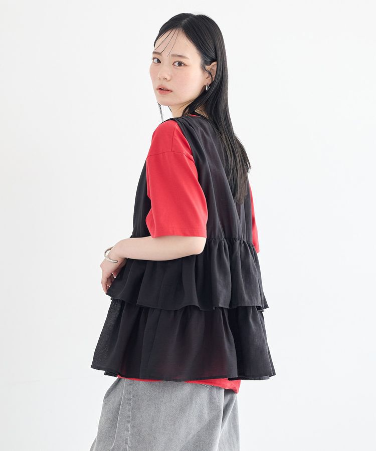 earth music&ecology「フリルティアードベスト」|ベスト・ジレ|