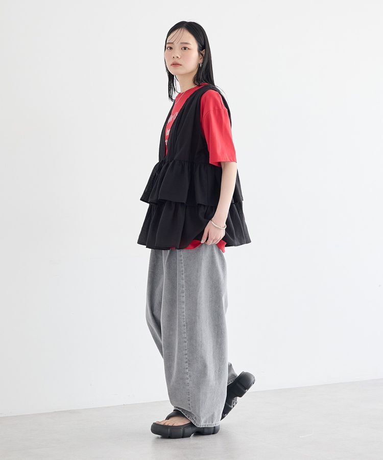 earth music&ecology「フリルティアードベスト」|ベスト・ジレ|