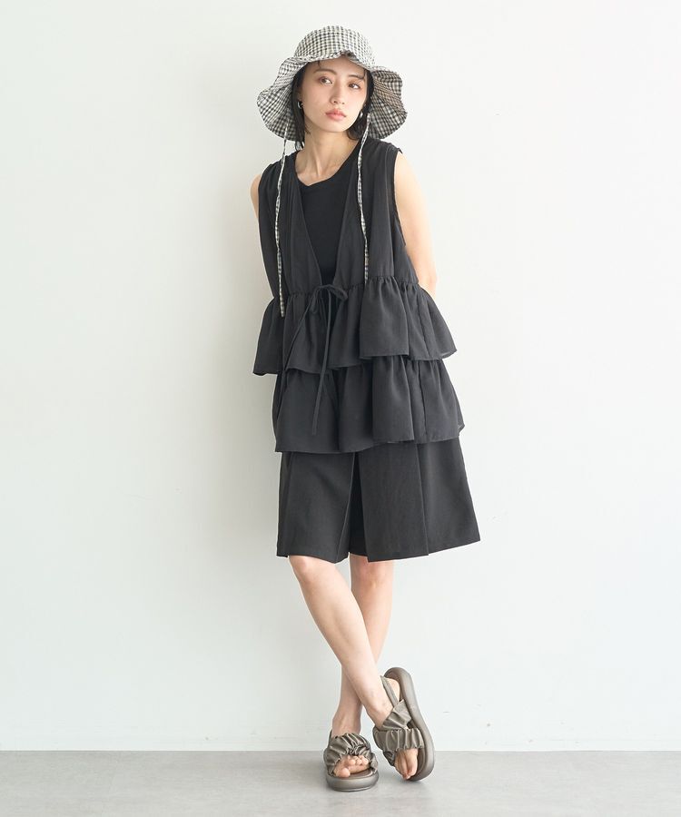 earth music&ecology「フリルティアードベスト」|ベスト・ジレ|