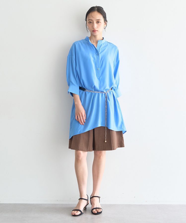 earth music&ecology「スタンドカラーオーバーチュニックシャツ」|シャツ・ブラウス|