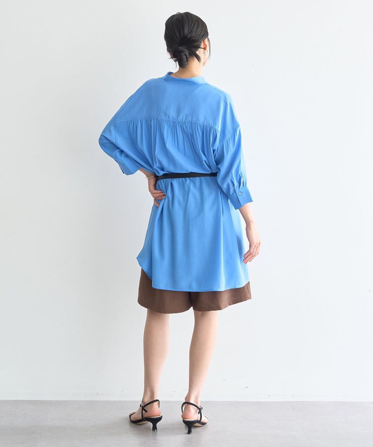 earth music&ecology「スタンドカラーオーバーチュニックシャツ」|シャツ・ブラウス|