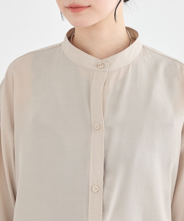 earth music&ecology「スタンドカラーオーバーチュニックシャツ」|シャツ・ブラウス|