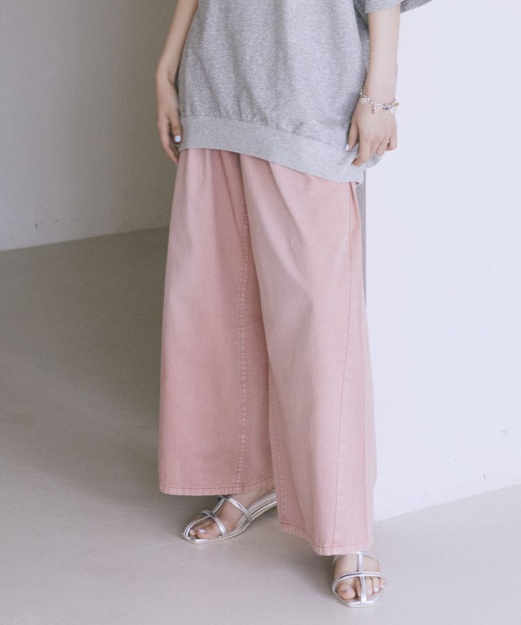 earth music&ecology「イージータックワイドデニム」|デニム|Pink