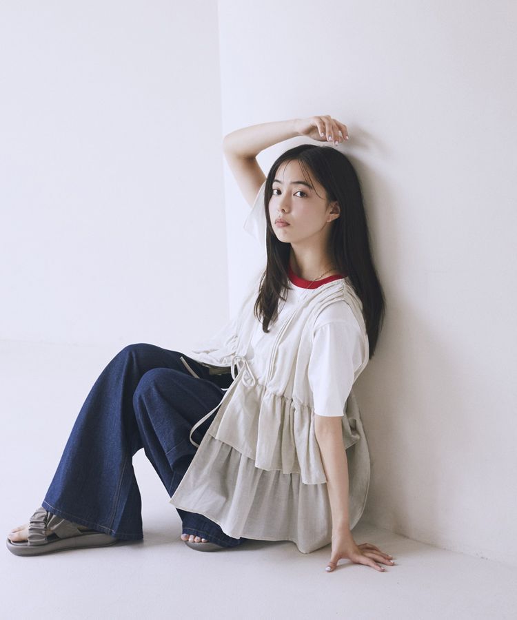 earth music&ecology「イージータックワイドデニム」|デニム|