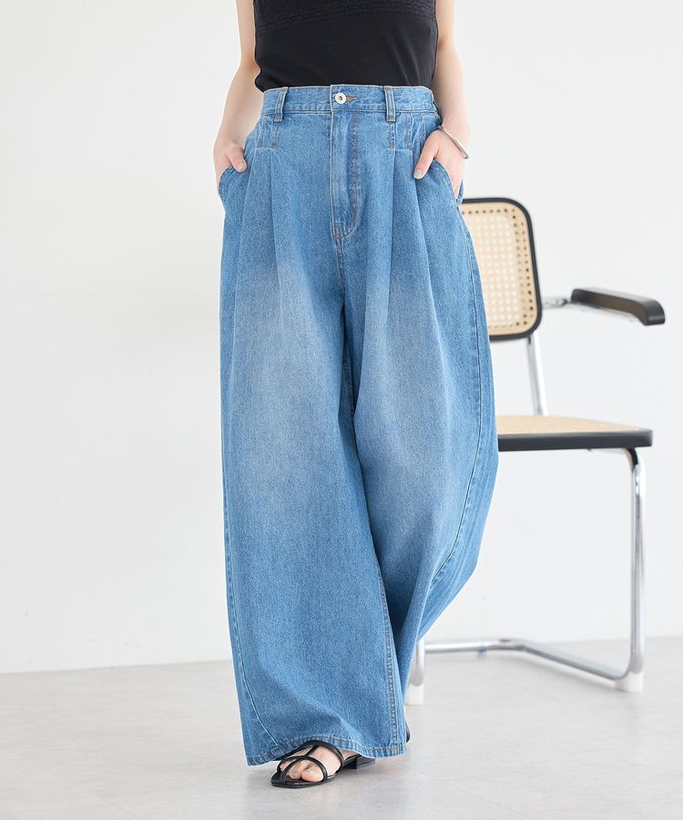 earth music&ecology「イージータックワイドデニム」|デニム|