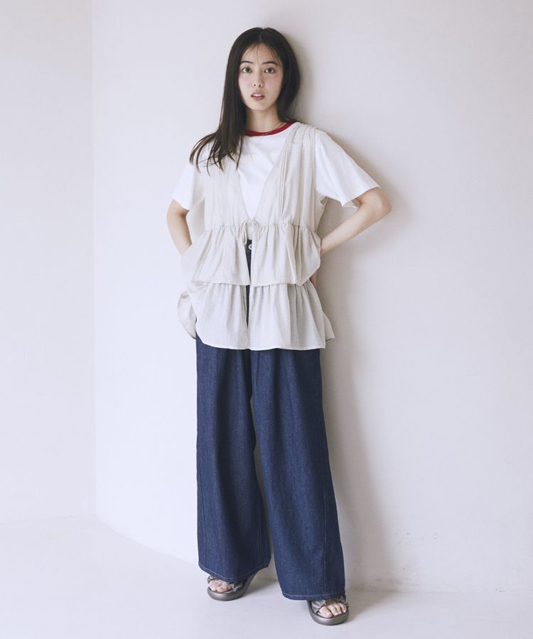 earth music&ecology「イージータックワイドデニム」|デニム|