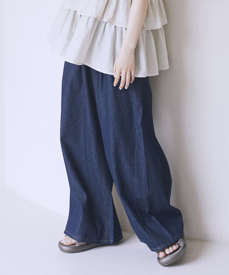 earth music&ecology「イージータックワイドデニム」|デニム|Indigo