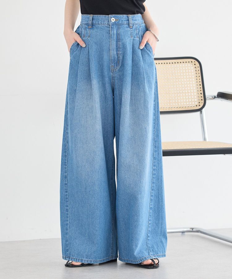 earth music&ecology「イージータックワイドデニム」|デニム|