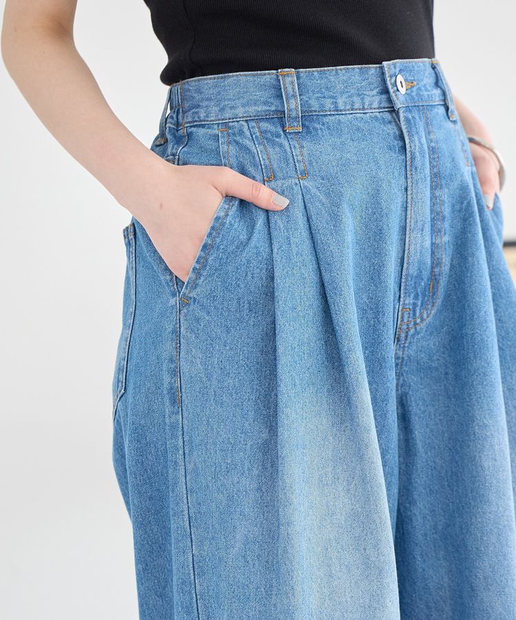 earth music&ecology「イージータックワイドデニム」|デニム|