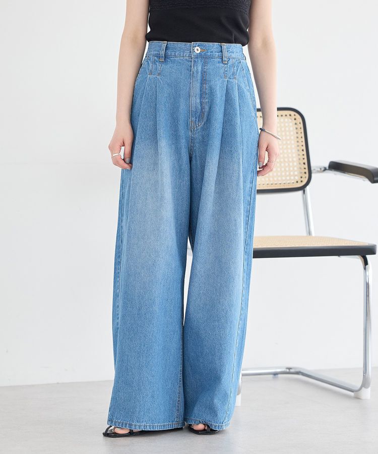 earth music&ecology「イージータックワイドデニム」|デニム|