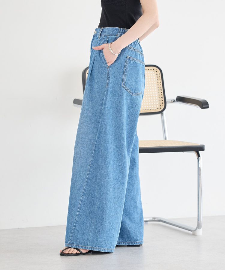 earth music&ecology「イージータックワイドデニム」|デニム|