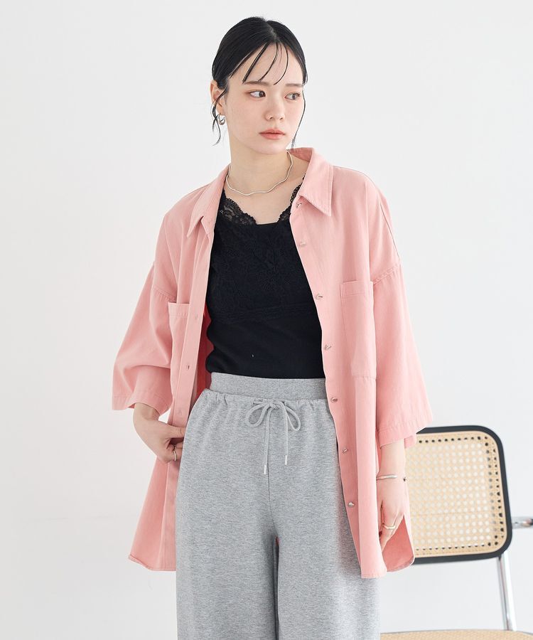 earth music&ecology「5分袖デニムシャツ」|シャツ・ブラウス|