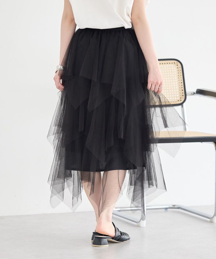 earth music&ecology「2wayレイヤードチュールスカート」|スカート|