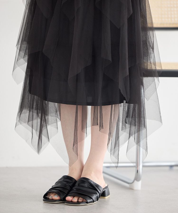 earth music&ecology「2wayレイヤードチュールスカート」|スカート|