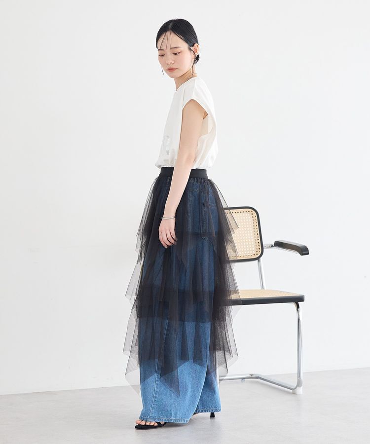 earth music&ecology「2wayレイヤードチュールスカート」|スカート|
