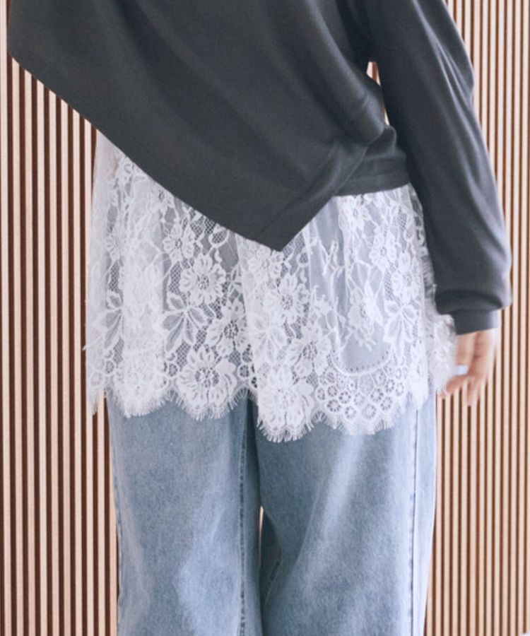 earth music&ecology「レースレイヤードスカート」|その他|Off White