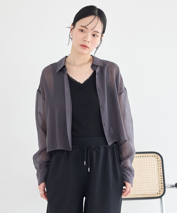 earth music&ecology「【WEB限定】シアーショートシャツ」|シャツ・ブラウス|