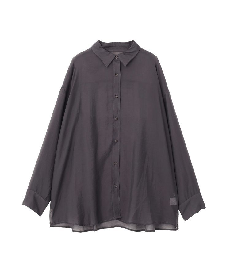 earth music&ecology「シアーシャツ」|シャツ・ブラウス|Charcoal Gray