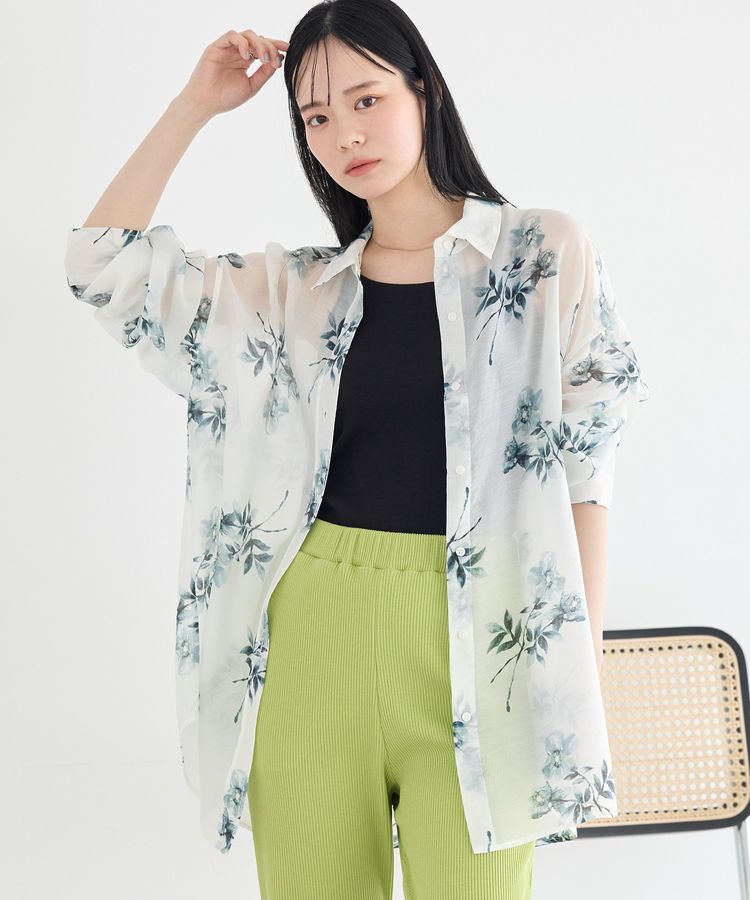 earth music&ecology「シアーシャツ」|シャツ・ブラウス|フラワー