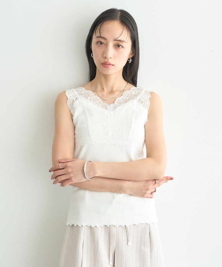 earth music&ecology「前後2WAYレースタンクトップ」|インナー|