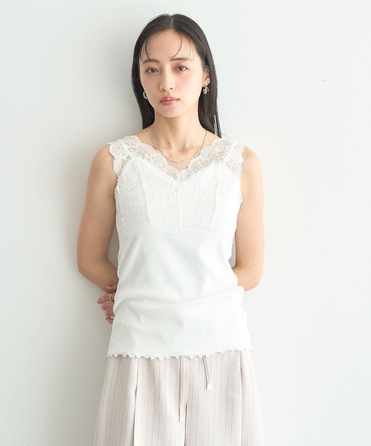 earth music&ecology「前後2WAYレースタンクトップ」|インナー|