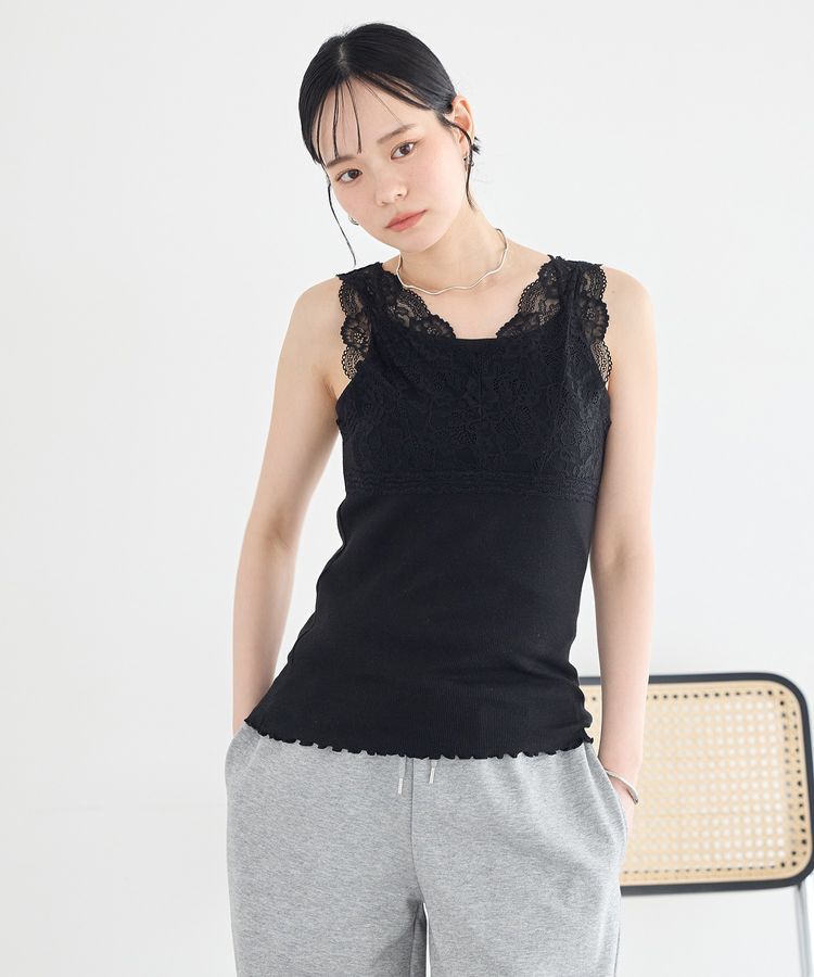 earth music&ecology「前後2WAYレースタンクトップ」|インナー|