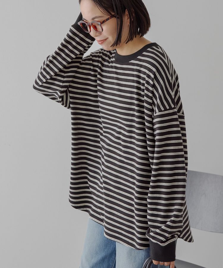 AMERICAN HOLIC「ソフトタッチボーダープルオーバー」|Tシャツ・カットソー|Black