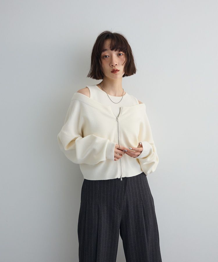 AnriettMusee「SET2点Zipニットカーディガン+アメスリタンク」|ニット・セーター|